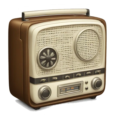 white vintage radio receiver sticker