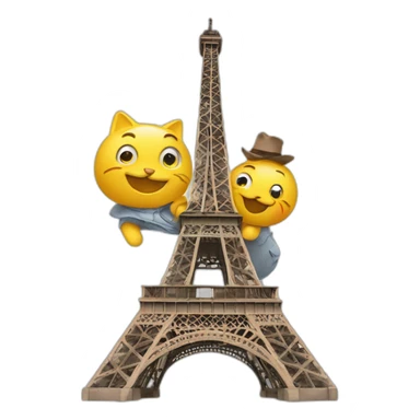 Un chat à côté de la Tour Eiffel sticker