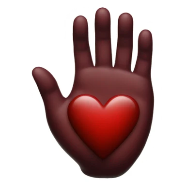 Dark red heart wlth hand sticker