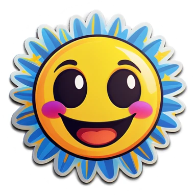 Pop art happy emoji sticker