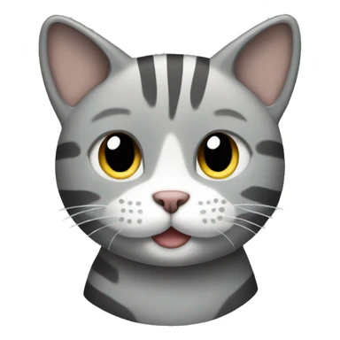 Grey striped cat with white paws sticker