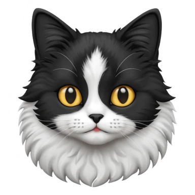Cute cat black and white stain sticker