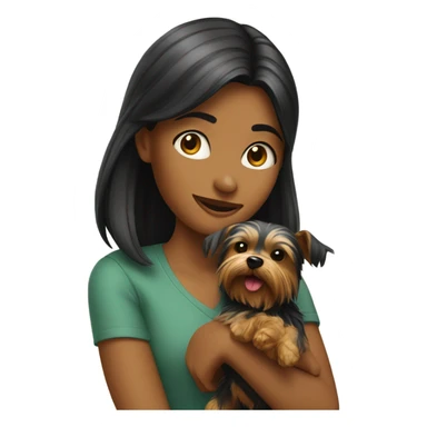Girl with dog yorkshier sticker