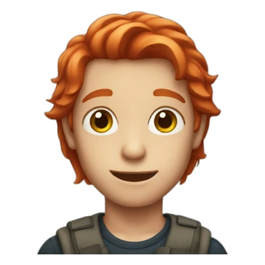 Boy with long red hair  sticker