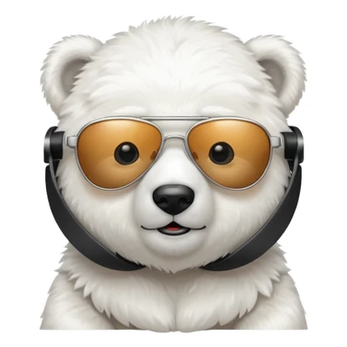 baby Polar bear with sun glasses sticker