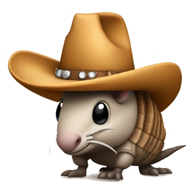 Armadillo wearing a cowboy hat sticker