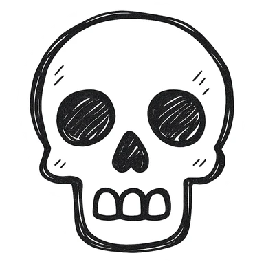 orange skull sticker