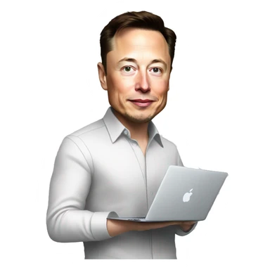 Elon Musk with Macbook sticker