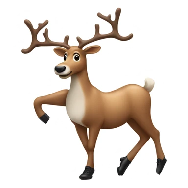 a tap dancing reindeer  sticker