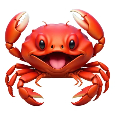 Cinematic Cute Yawning Red Crab Portrait Emoji, Head tilted slightly with a dramatic, wide-open yawn, showcasing a vivid, scarlet exoskeleton with softly drooping antennae and eyes half-closed in drowsy contentment, Simplified yet irresistibly adorable features, highly detailed, glowing with a soft, cozy oceanic glow, high shine, relaxed yet expressive, stylized with a dash of whimsical seaside charm, soft glowing outline, capturing the essence of a drowsy yet affectionate red crab that appears ready to scuttle out for a nap! sticker