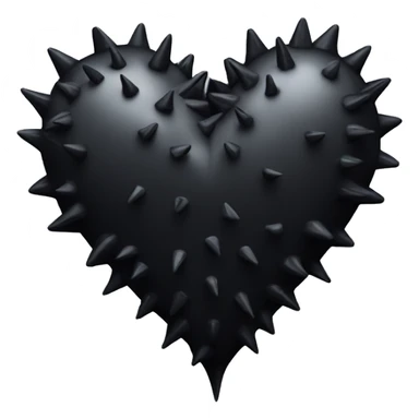 Black spike heart sticker