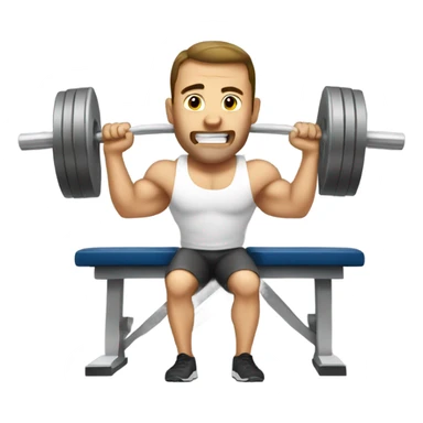 Man doing bench press sticker