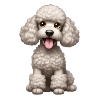 Poodle playing sticker