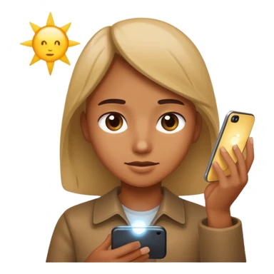 Looking at the phone with light hitting the face  sticker