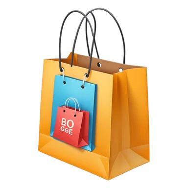shopping bags with BOGO label, Buy One Get One Free promotion sticker