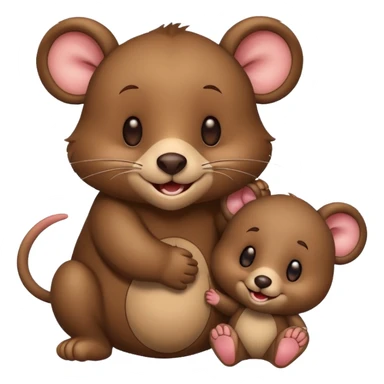 mouse and bear together sticker