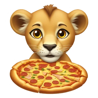 lioness eating pizza sticker