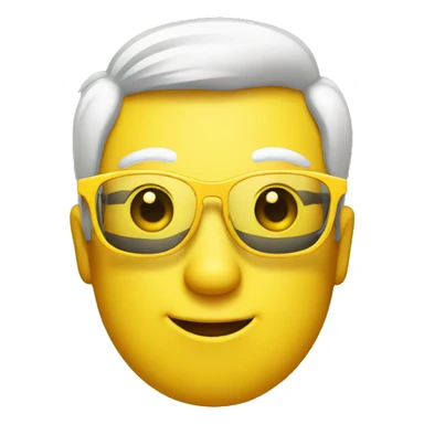 yellow emoji with "b" shape glasses  sticker