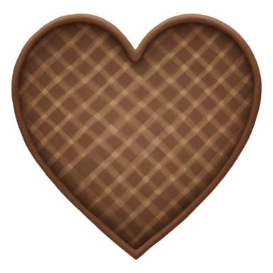 Brown plaid heart  sticker