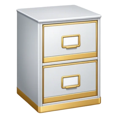 white and gold filing cabinet sticker
