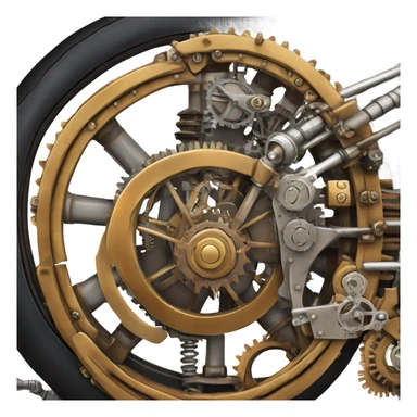 steampunk motorbike direct back view sticker