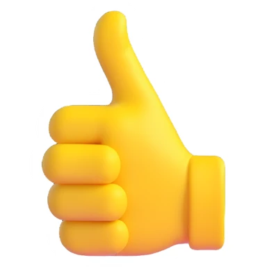 classic Windows emoji style yellow thumbs up facing left sticker