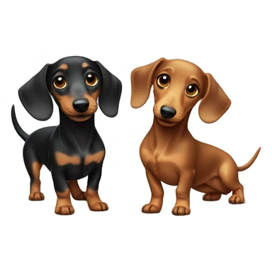 Cute dachshunds playing together sticker