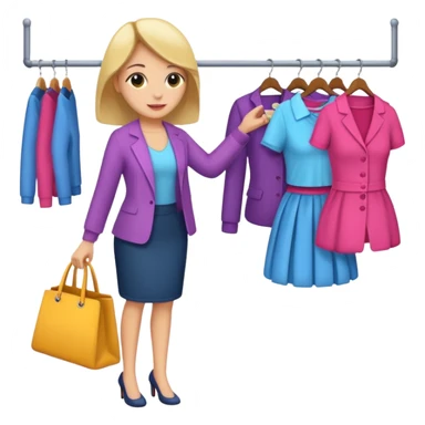 woman buying clothes sticker