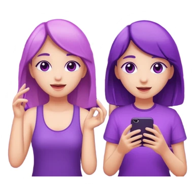 You can create two girls enjoying a concert with purple lights   sticker