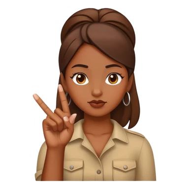 brownskin girl sticking up middle finger sticker
