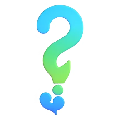 question mark with blue and green gradient sticker