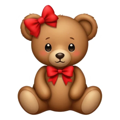 teddy bear with bow brown art sticker