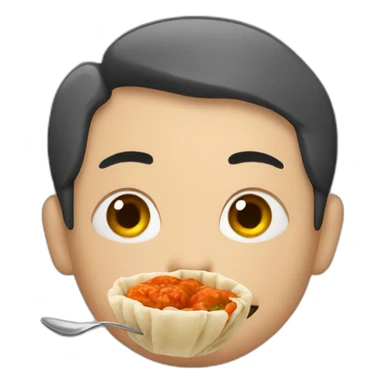 Man eating momos sticker