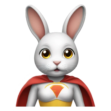 Rabbit dressed as super hero female sticker