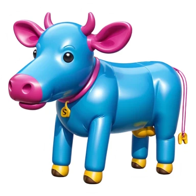   jeff koons style inflatable SPAM cow sculpture  sticker