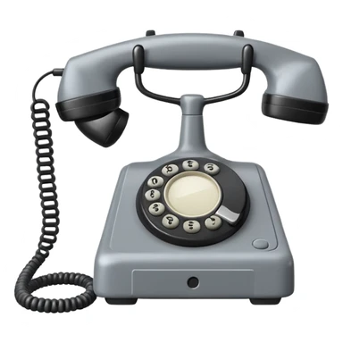 Minimalist emoji-style sticker of an old phone receiver with no signal waves, cracked and floating. Desaturated tones.
 sticker