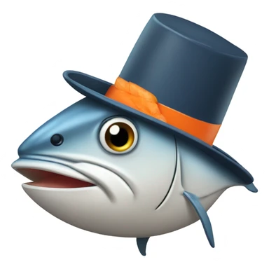 Tuna with carrot hat sticker