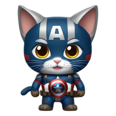 cat in captain America suit sticker