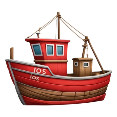 a red fishing boat sticker