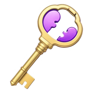 glitter purple key sticker