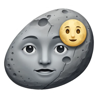 Rock and moon🌝 quero uma Rocha com a carinha da lua sticker