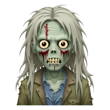 Zombie with long hair Infront of his face sticker