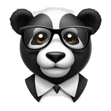 business black and white panda with gasses sticker