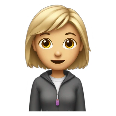 girl student with exclamation mark sticker