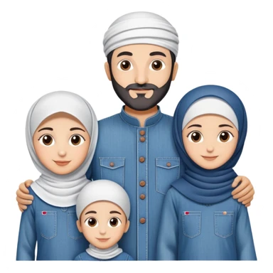 Turkish beautiful finished islamic family denim clothes and make bbq time sticker