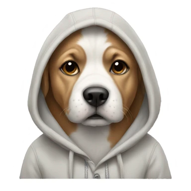 Dog wearing hoody sticker