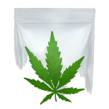 transparent ziplock bag with sativa strain inside sticker