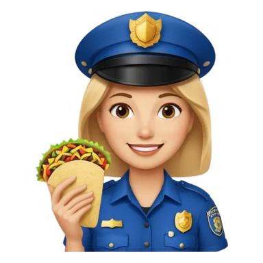 woman police holding taco sticker