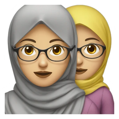 Mum with hijab and glasses and white skin holding fruits sticker