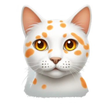 White cat with orange spots  sticker